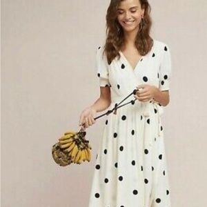 Anthropologie Breanna Wrap Polka Dot Dress